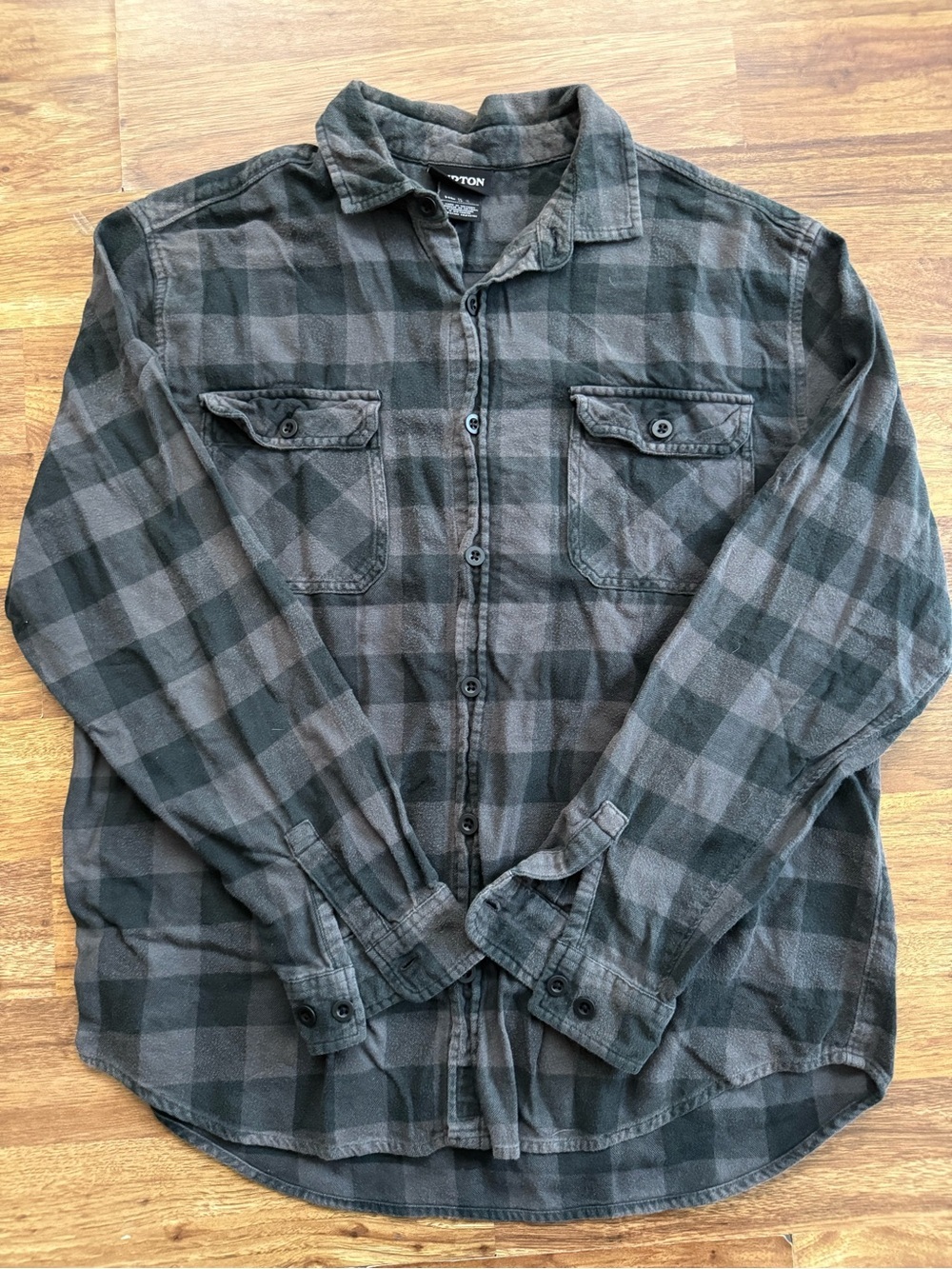 Burton Black & Charcoal Plaid Flannel Shirt